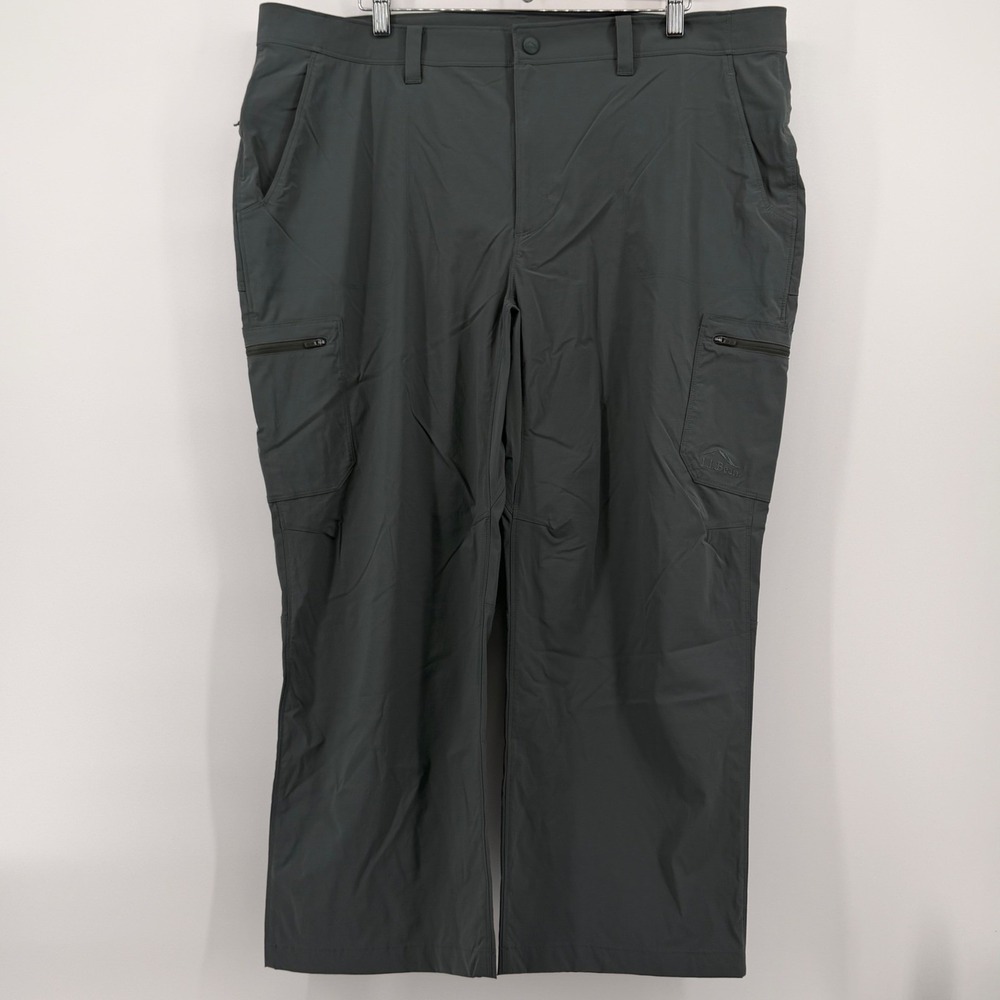 LL Bean Mens Cargo Pants 42 x 29 (actual 27) Gray Hiking Outdoor Stretch